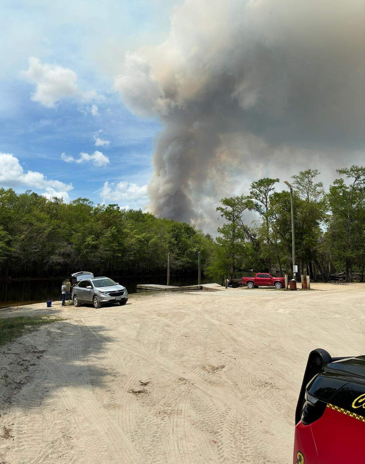 Horry County Fire Rescue reports that a wildfire near the Horry County line is causing smoke to infiltrate the county, especially in the Conway, SC, area. The fire has spread to 1,750 acres, and is only 60% contained as of 12:50 p.m., April 14, 2026.