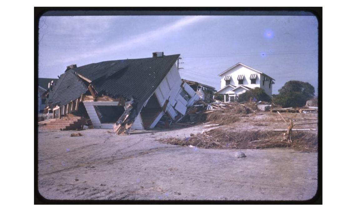 A house in North Myrtle Beach after Hurricane Hazel.