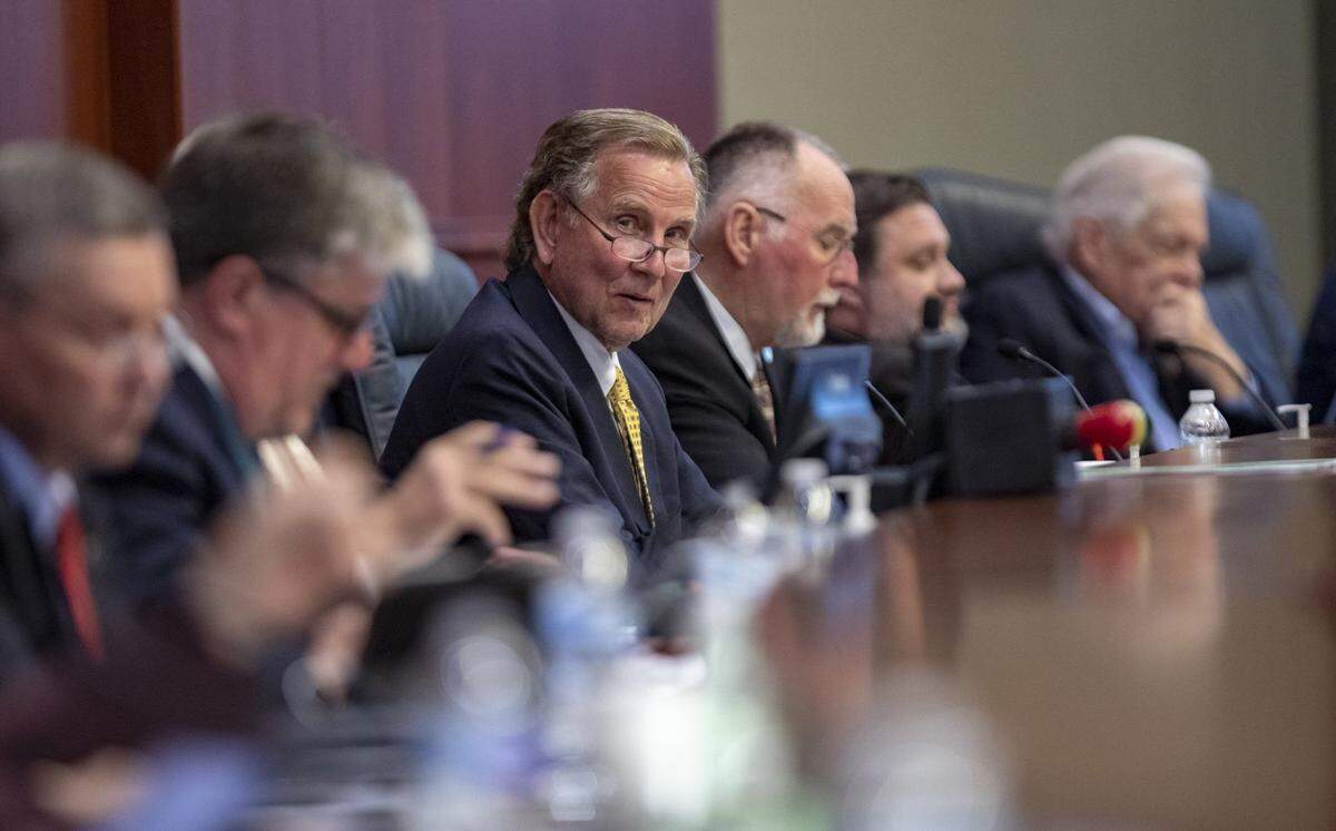 FILE PHOTO -&nbsp;Horry County Councilman Harold Worley speaks during a council meeting in April.
