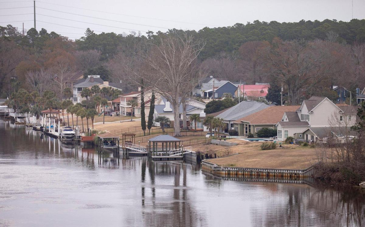 Homes along Waterside Drive near Myrtle Beach front the Intracoastal Waterway. A proposal for a new Grand Strand Humane Society site near the neighborhood concerns many members of the community. Jan. 24, 2024.