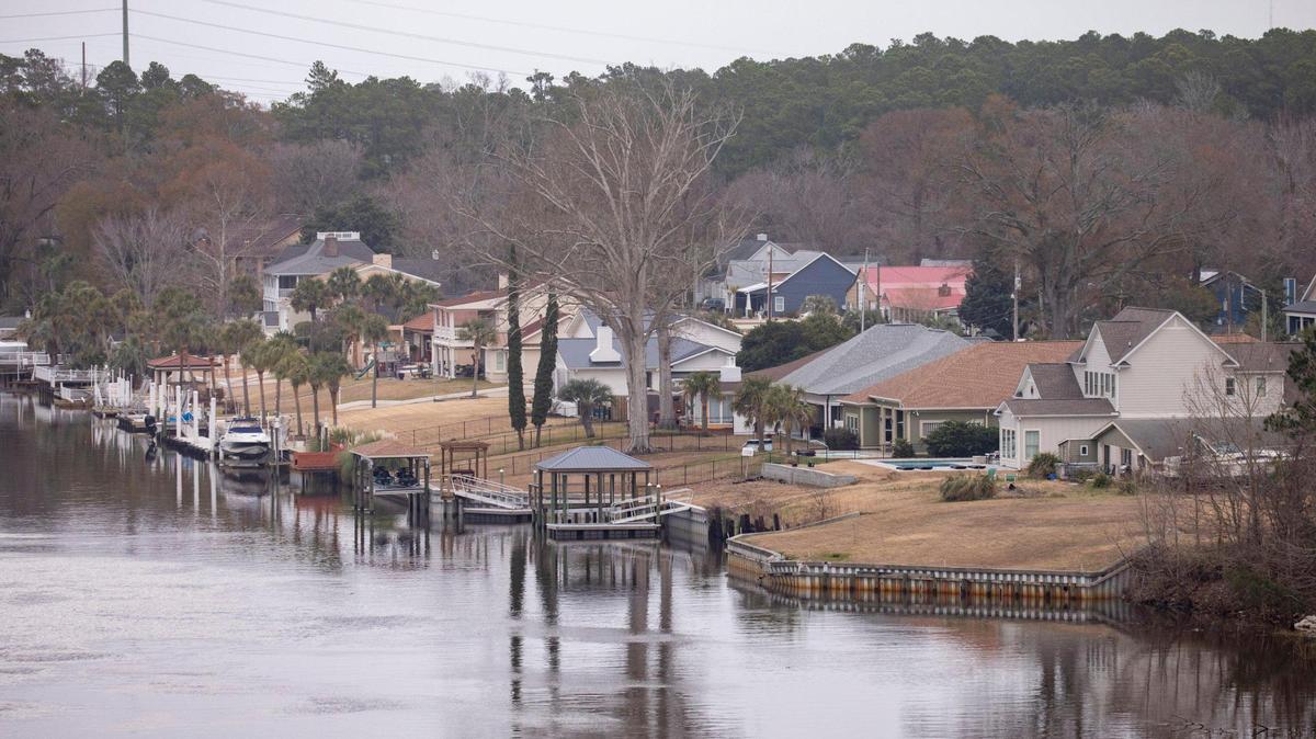 Homes along Waterside Drive near Myrtle Beach front the Intracoastal Waterway. A proposal for a new Grand Strand Humane Society site near the neighborhood concerns many members of the community. Jan. 24, 2024.