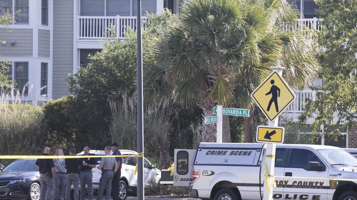 Horry County Police responded to a homicide at the Magnolia North Apartment complex in the Myrtle Beach area. Neighbors said they heard gunshots around 12:30 a.m. Tuesday morning and a body was discovered in the parking lot of the complex. July 10, 2018.