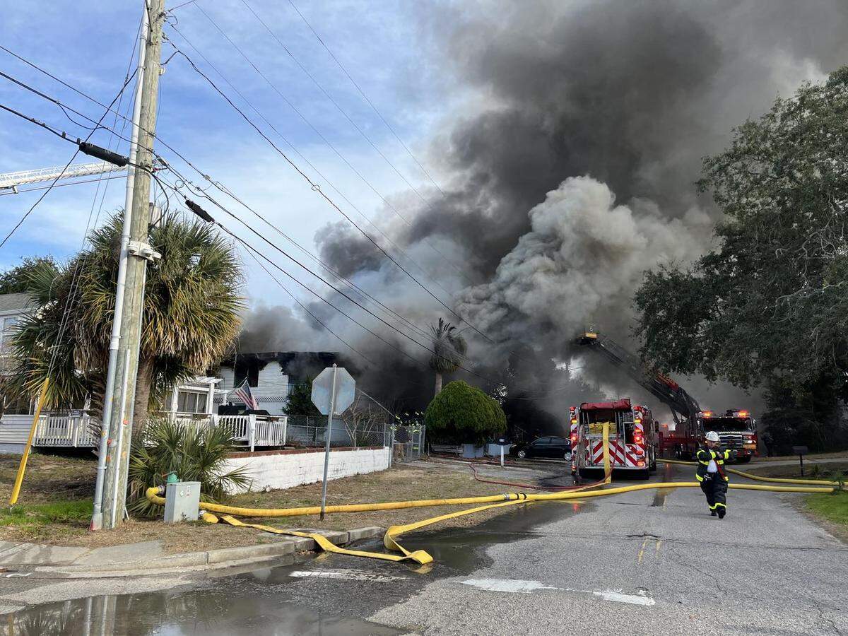 Myrtle Beach Fire Department battles a structure fire on Christmas afternoon.