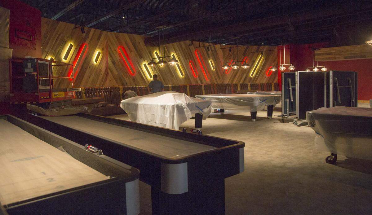 A view of the pool and ping pong area inside the new 810 Bowling entertainment center at the Market Common in Myrtle Beacjh, S.C. The new upscale venue's grand opening will be June 14, 2018.