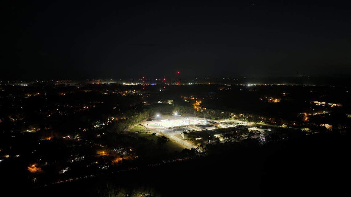 David Worzalla is registered with the Federal Aviation Administration to fly his drone legally at night. He took this nighttime photo of the International Paper in Georgetown.