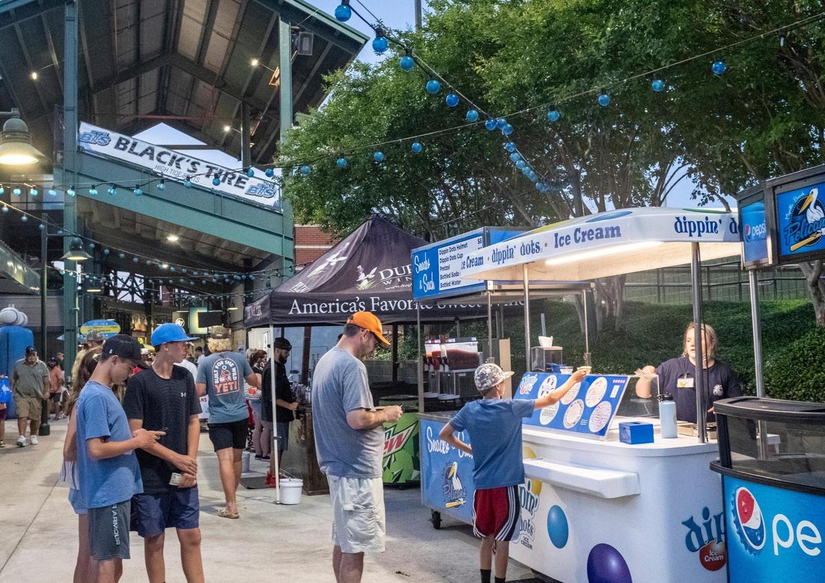 At Ticketreturn.com Field, The Myrtle Beach Pelicans attract fans by providing food and entertainment options beyond the baseball game. June 30, 2021.