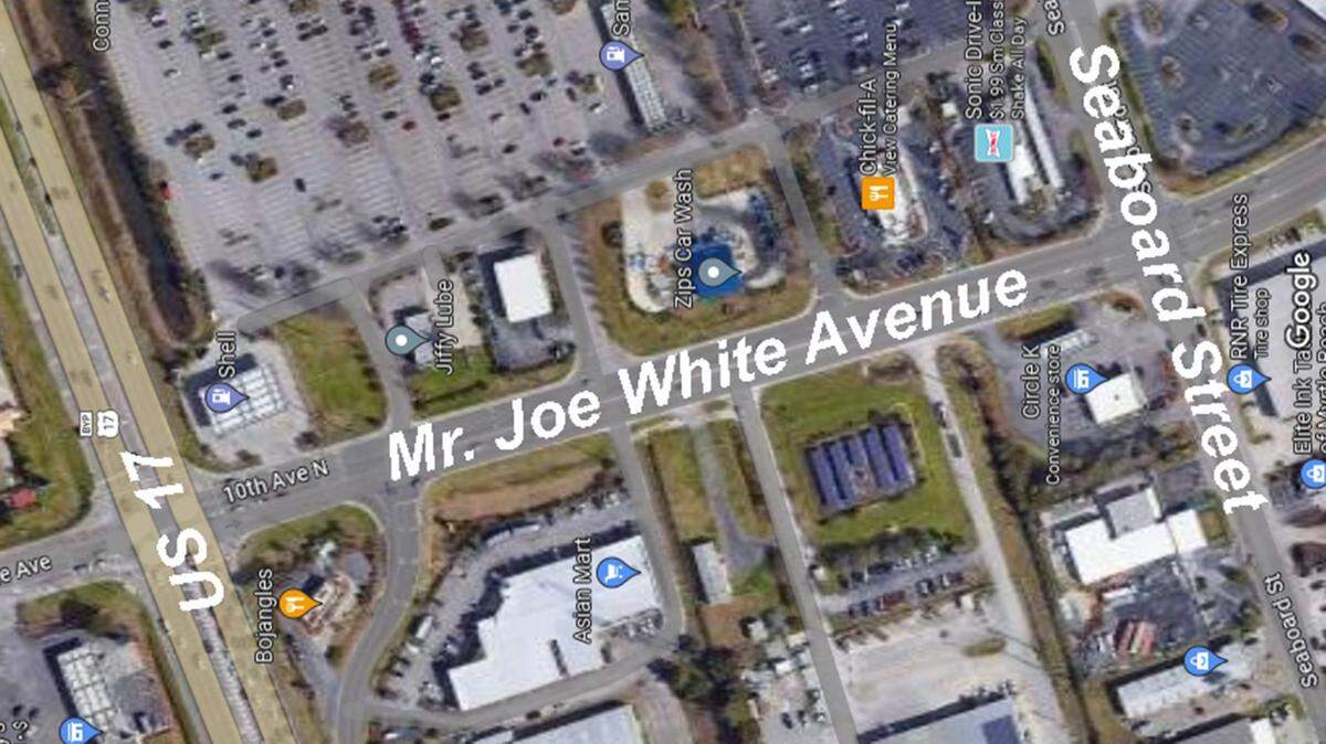Nighttime work is set to begin in several locations along Mr. Joe White Avenue beginning Sunday, according to the city of Myrtle Beach. Lane closures will be posted.