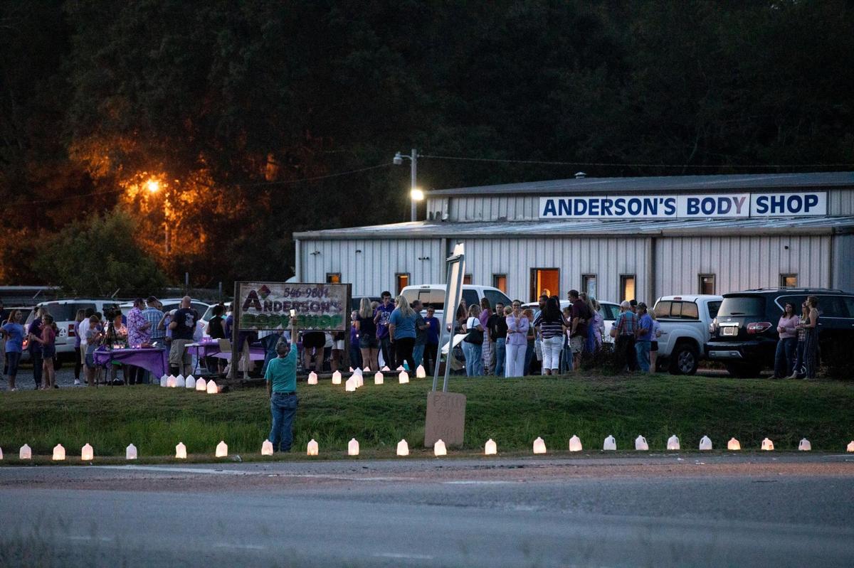 A vigil was held for Laura Ashlee Anderson and her step-father Nicholas Wall on Monday. The pair were shot and killed last week near Andrews, S.C. following a car accident. Ty Sheem Ha Sheem Walters III, 23, of Moncks Corner has been charged in their murders. August 31, 2020.