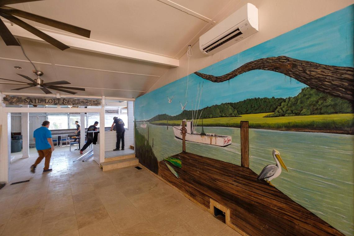 While much of the historic Capt. Jules’ Hurricane Restaurant is undergoing a remodel the mural wall featuring the original Capt. Juel boat will stay. The restaurant will be renamed “Hurricane Juel’s Restaurant.” April 08, 2022.