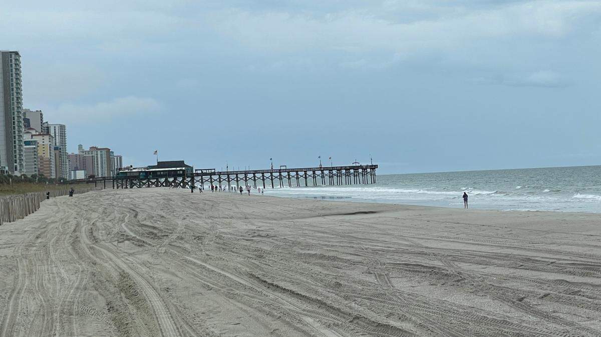 Myrtle Beach was quiet Wednesday, Aug. 30, as a few people walked around. Hurricane Idalia is expected to reach the Grand Strand area later Wednesday or early Thursday, Aug. 31