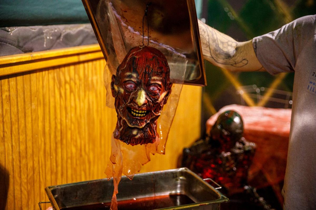 Preparations are being made for the production of the Hotel Hell and Wicked Haunted Nightlife. The 15,000 square foot adult only haunted house opens Thursday, September 26 and will run until November 2, 2024 next to the Master’s Club in Myrtle Beach, S.C. Sept. 24, 2024.
