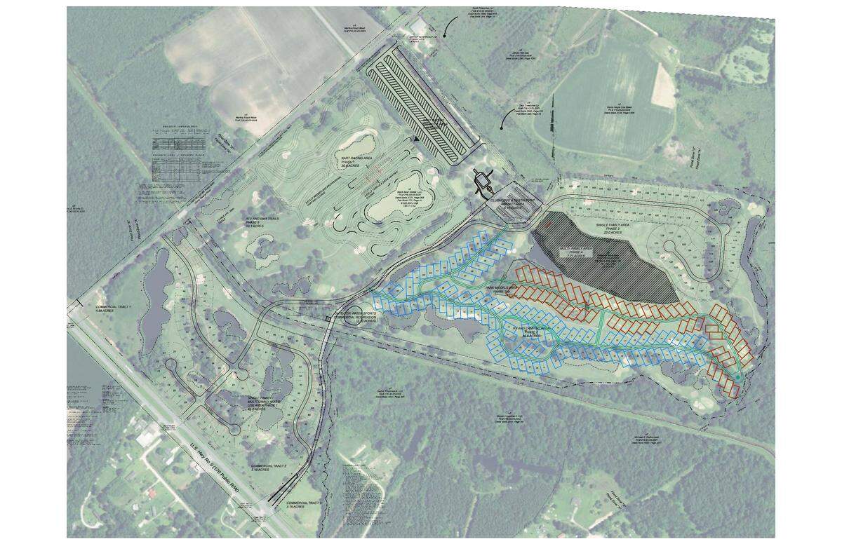 An early engineer’s drawing of a proposed outdoor recreation complex at the former Black Bear Golf Club.