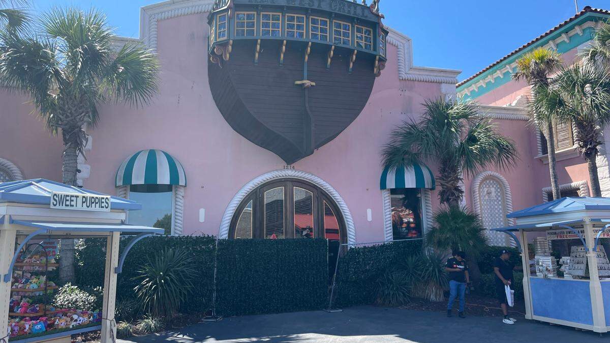 The former home of Key West Grill at Broadway at the Beach, which closed in 2020. The building is currently unoccupied.