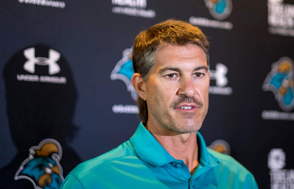 Coach Jamey Chadwell along with players C.J. Brewer, Grayson McCall, and Trey Carter, speak to the press at Coastal Carolina Universities’ Media Day. Tuesday, Aug. 3, 2021.