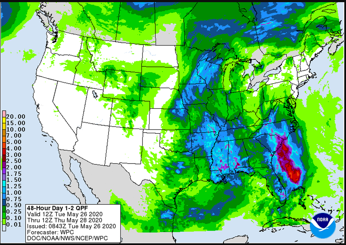 Forecasters warn heavy rain could bring flooding to the Southeast.