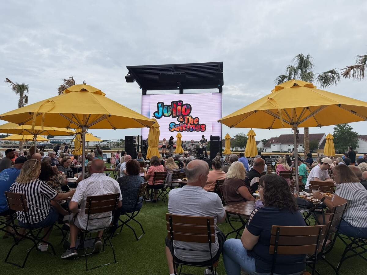 Ole Smoky Distillery and Yee-Haw Brewing Co.’s beer garden features a large stage where local musicians frequently perform.