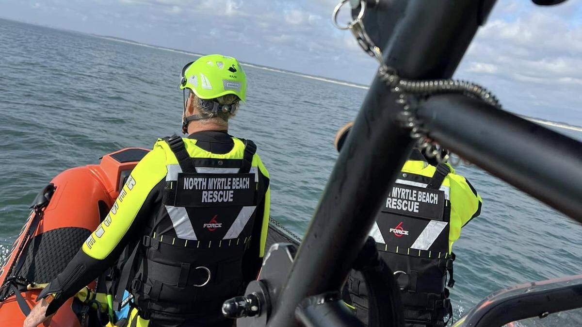 A crew with the North Myrtle Beach Rescue Squad posted this photo of their Facebook page of the search for missing boater Tyler Doyle. Facebook page of North Myrtle Beach Rescue Squad