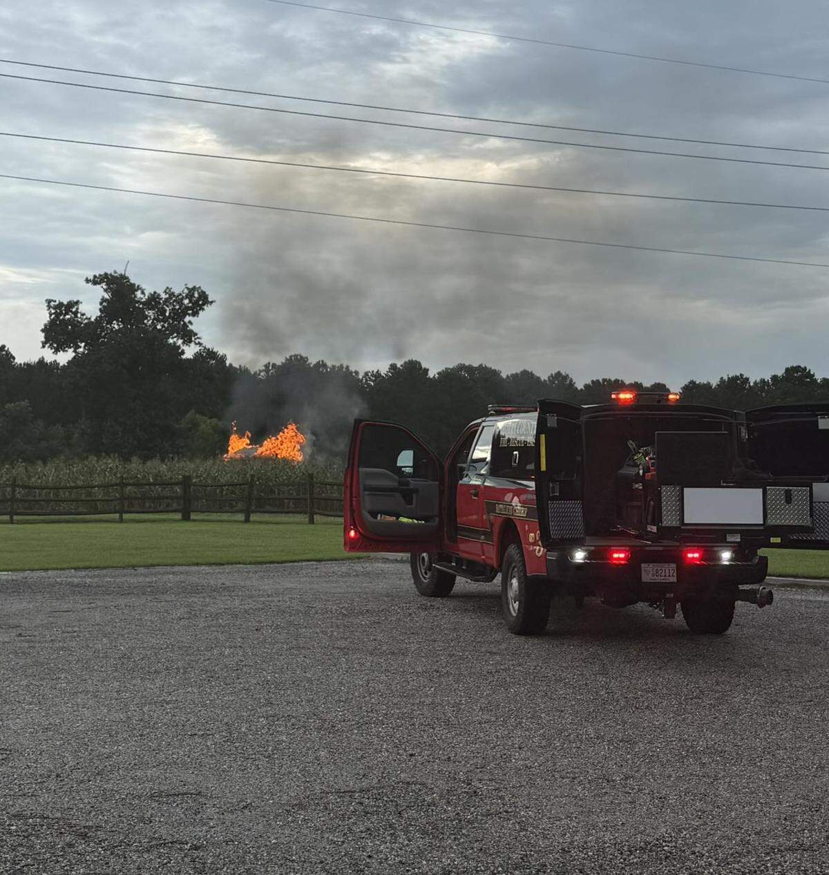 An educational barn at the L.W. Paul Living History Farm in Conway was damaged by fire Tuesday evening.