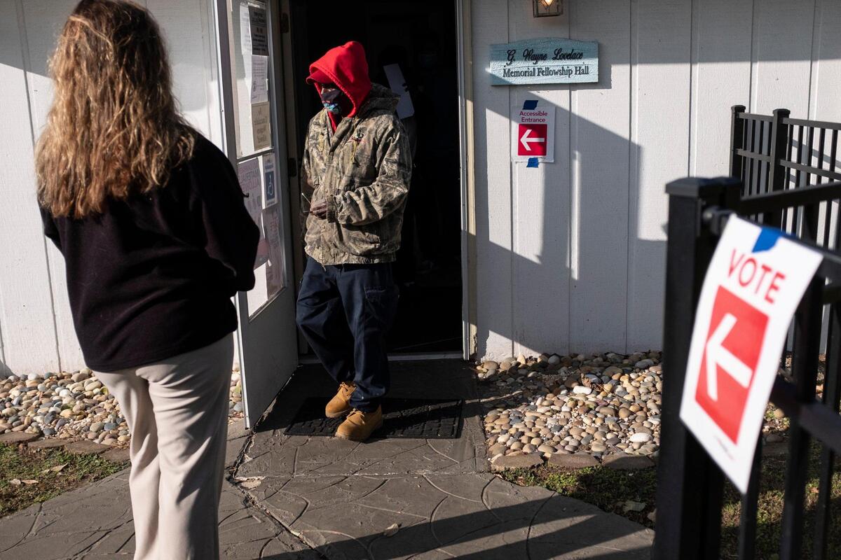 Voters went to polling places throughout Horry County, S.C. today to vote in local and national elections. Poll workers, wearing face shields and taking precautions, reported a strong turnout of in-person voting despite concerns over the coronavirus pandemic. November 3, 2020.