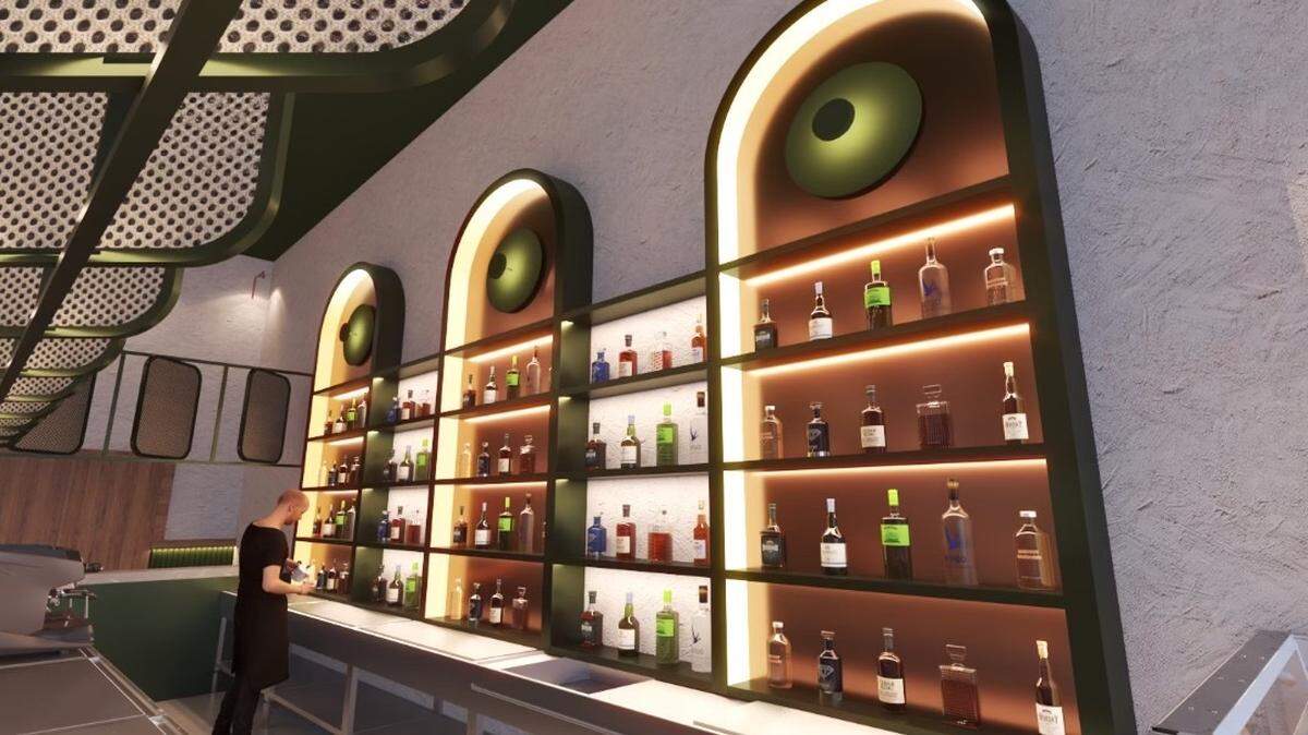 A rendering of Zeytin’s bar. The new Mediterranean-style breakfast restaurant opened in Carolina Forest in February 2024 and is one of Yelp’s highest rated restaurants in the area.