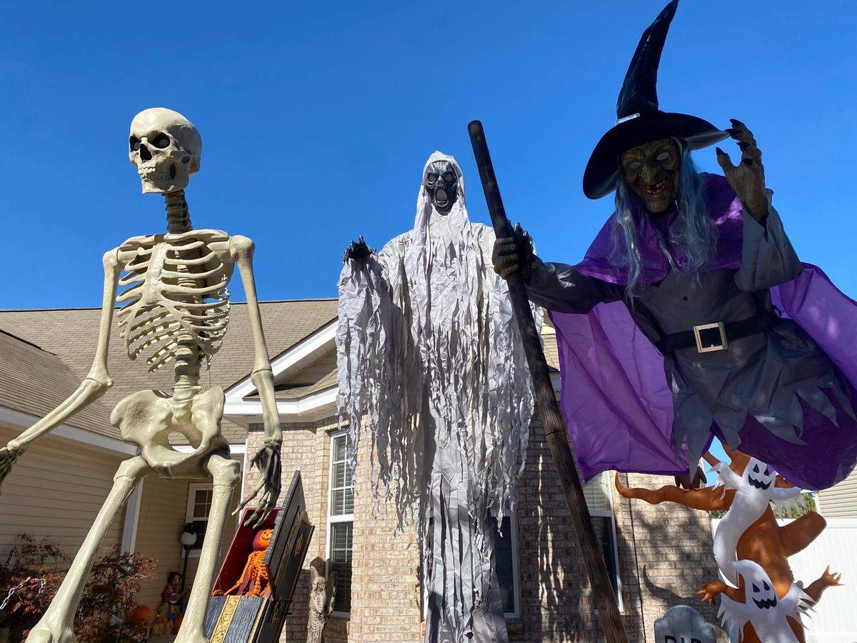 Mandy Desmond, a resident in Myrtle Beach, is using her elaborate halloween display as a way to bring awareness to the St. Jude’s Children’s Research Hospital campaign, “Skeletons for St. Jude.” October 21, 2022.