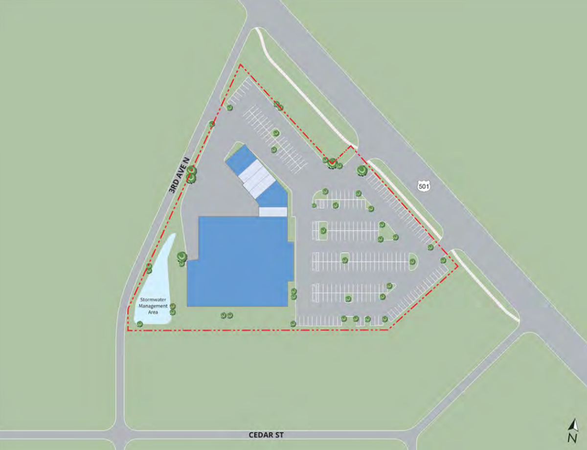 A map in the Horry County Administration Committee’s agenda packet shows the 1009 U.S. 501 site that could be certified abandoned by a council resolution.