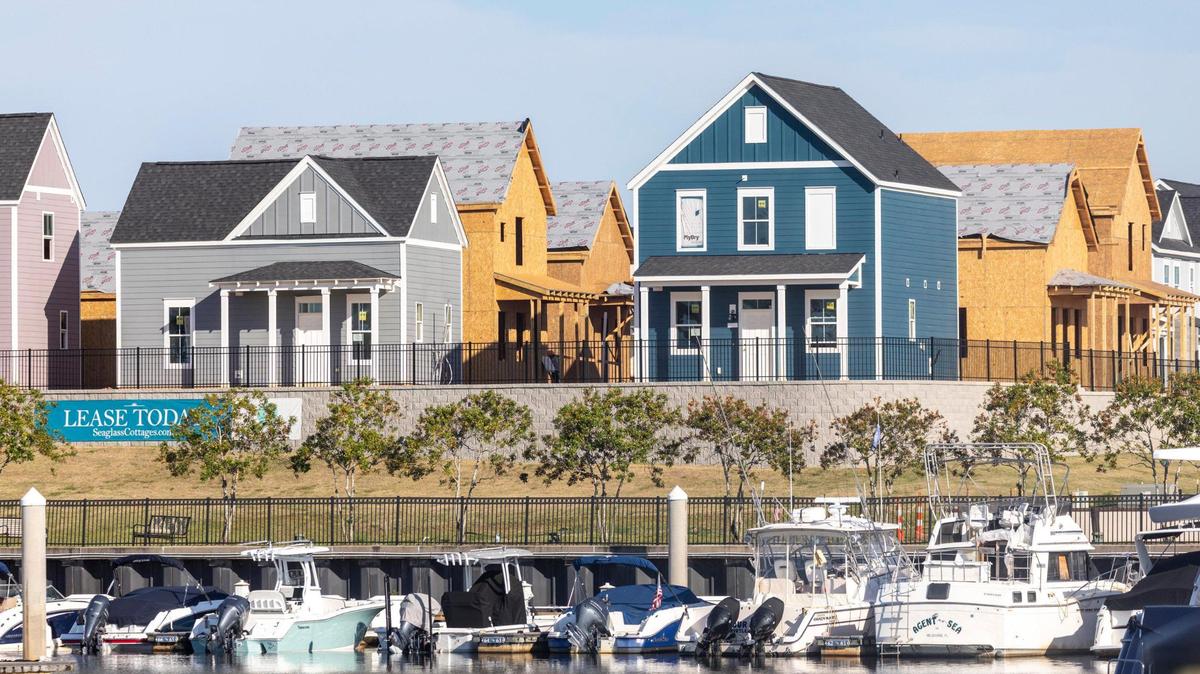 Sea Glass Cottages are some of the newest rental properties in North Myrtle Beach located at the Barefoot Landing Marina. Homes and housing in the City of North Myrtle Beach. April 13, 2021.