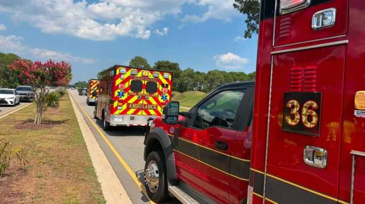 Horry County Fire Rescue responded to Carolina Forest in the Myrtle Beach area Thursday, July 9, 2026, afternoon to reports of a three-vehicle crash involving a Horry County Police Department unit.