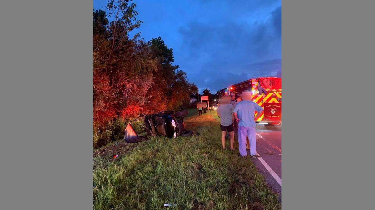 Two people were injured in a car crash involving a golf cart Tuesday Aug. 17.