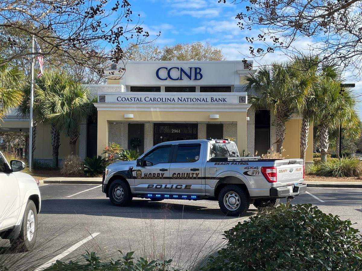 Horry County Police are investigating a reported bank robbery at Coastal Carolina National Bank in Murrells Inlet.