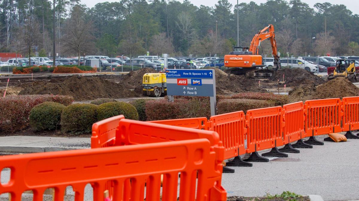 The car rental area is undergoing upgrades at Myrtle Beach International Airport. TSN File. March 09, 2022.