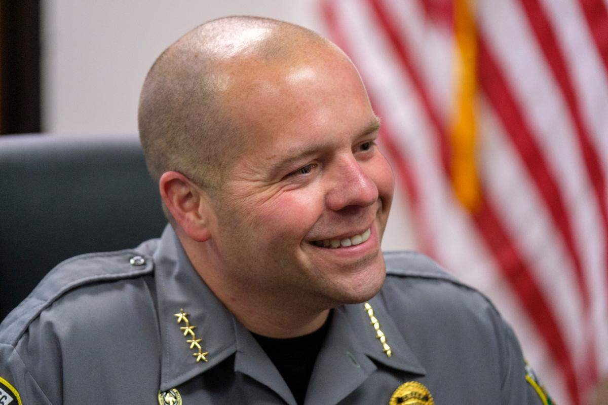 Horry County Police Chief Kris Leonhardt talks about about plans for the department under his leadership. Leonhardt was promoted to the role in October 2024 having served the department since 2002. Nov. 21, 2024.