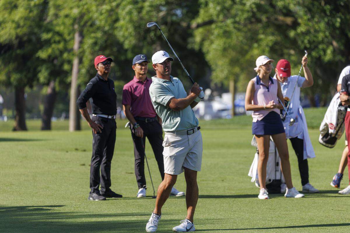 Brooks Koepka, winner of five major championships, makes his way to his first fairway shot in Myrtle Beach. The ONEflight Myrtle Beach Classic Celebrity Pro-Am event was held on Wednesday at the Dunes Golf and Beach Club. The PGA tournament is being held through the weekend in Myrtle Beach, SC. May 6,2026.
