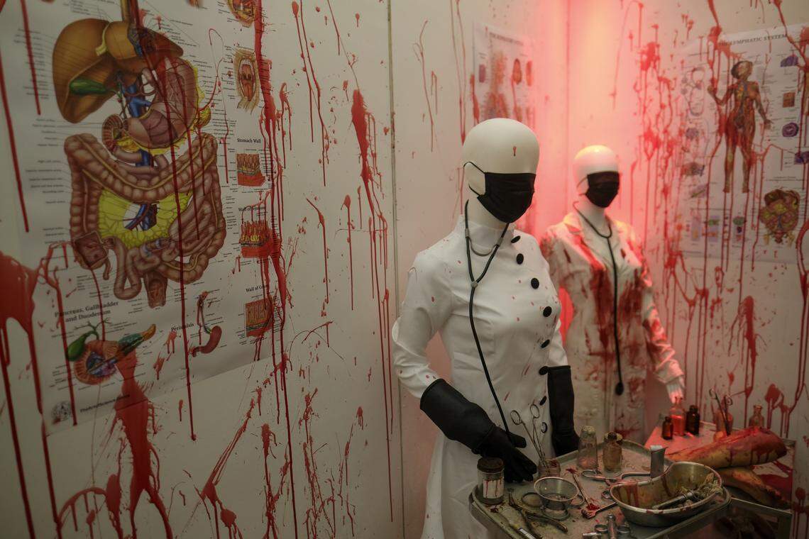 Murder Beach Productions its opening the ‘Fear Factory’, it’s first haunted attraction that will have animatronics and props. Located near the  Conway's S.C. Riverwalk, the haunted house is part of the City of Halloween celebrations. The event features a maze of haunted hallways leading visitors into rooms with different frightening themes. Oct. 1, 2025.