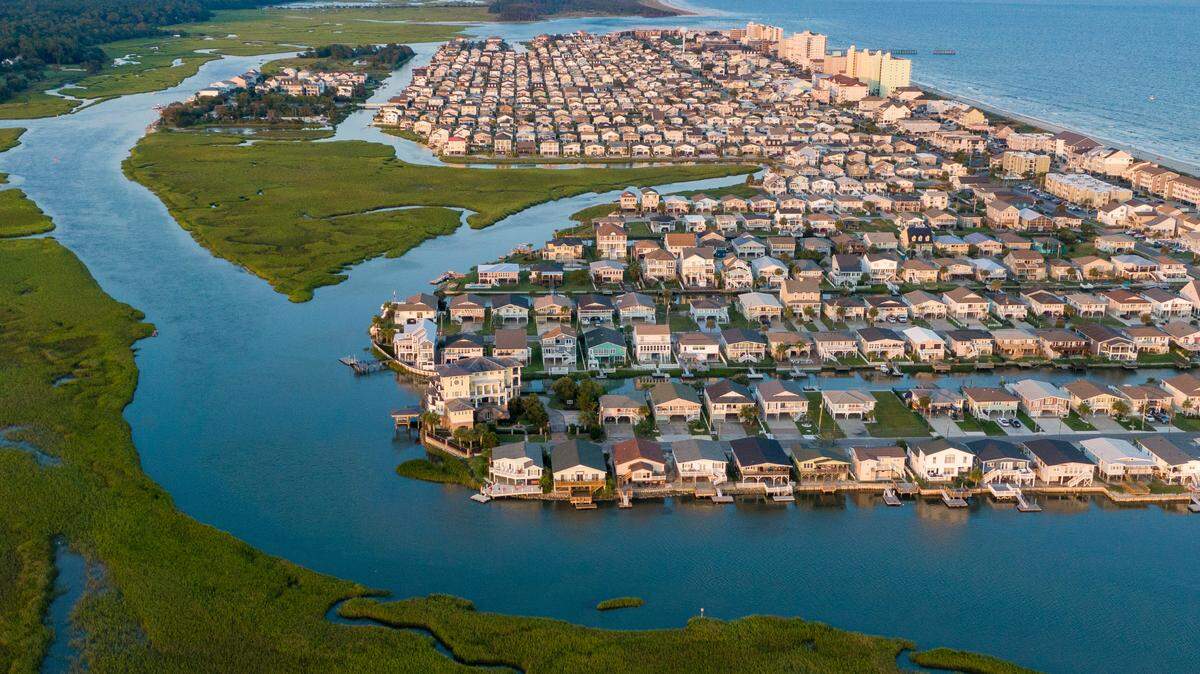 Homes along the canals of Hog Inlet in the Cherry Grove section of North Myrtle Beach. Aug. 11, 2021.