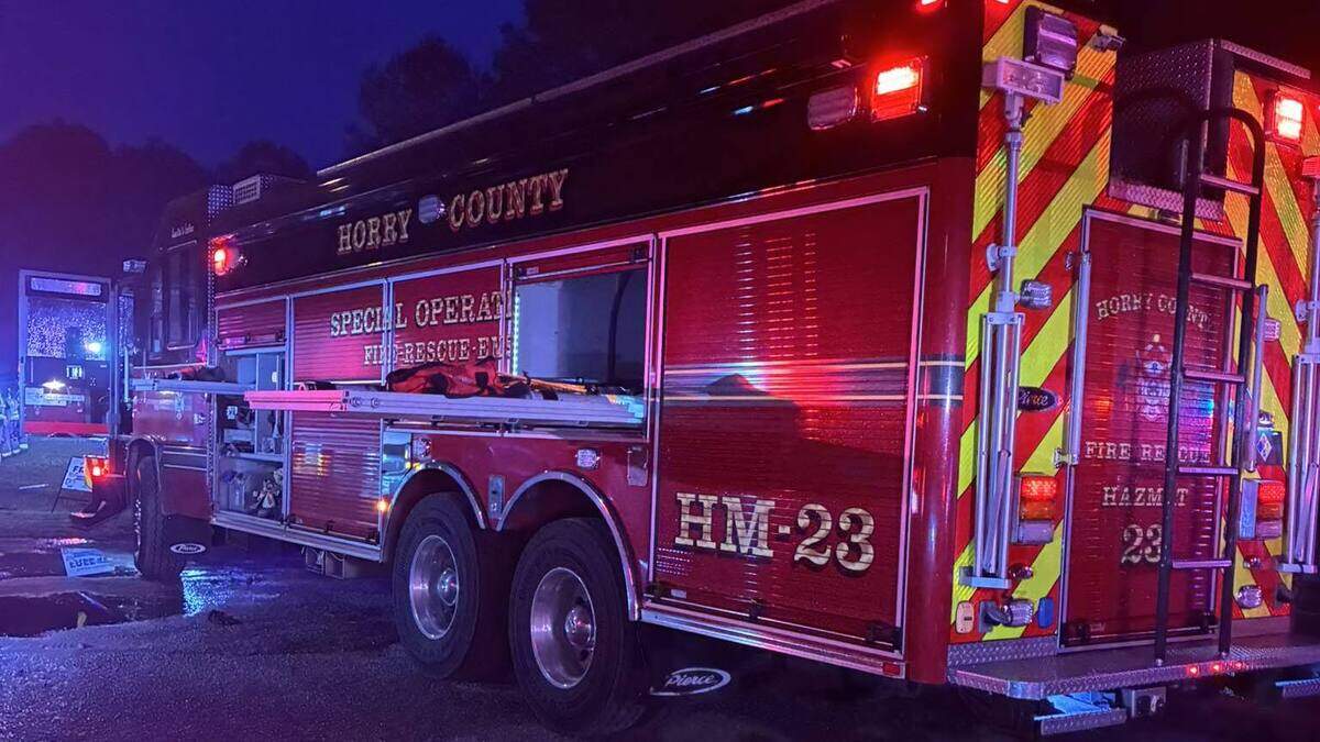 A Horry County Police officer was involved in a two-vehicle crash Sunday, April 5, 2026. The officer, along with two other people, were transported to the hospital.