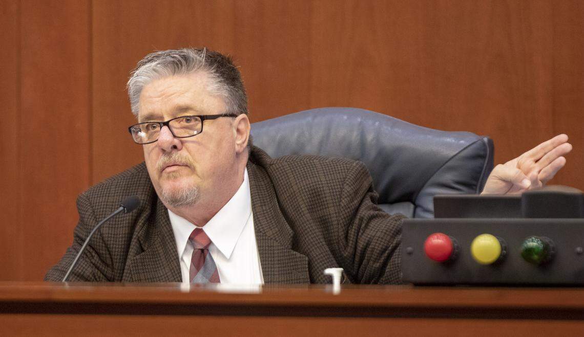 Horry County Council Chairman Johnny Gardner speaks during an open session meeting at the Horry County Courthouse Friday.