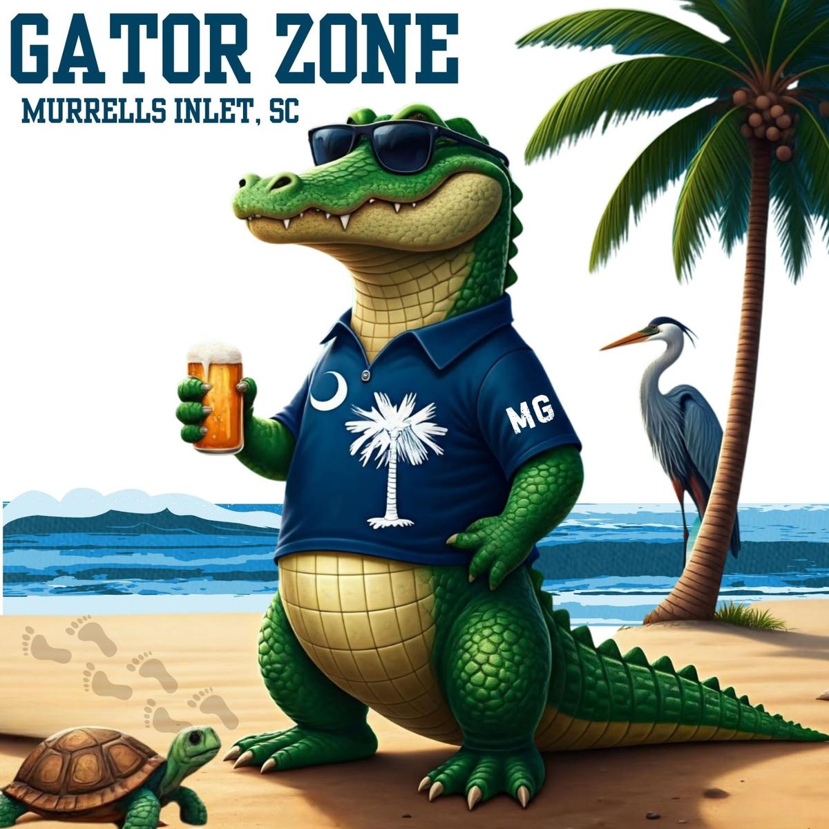 Gator Zone Sports Bar & Grille’s mascot, Master Gator, decorates the Murrells Inlet eatery.