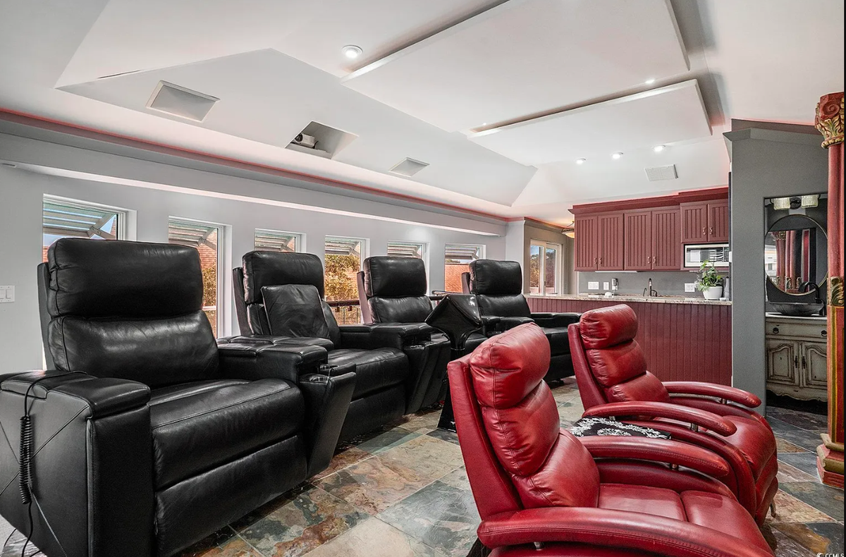One of the unique features of the 5729 Ocean Boulevard North estate is its home theater.