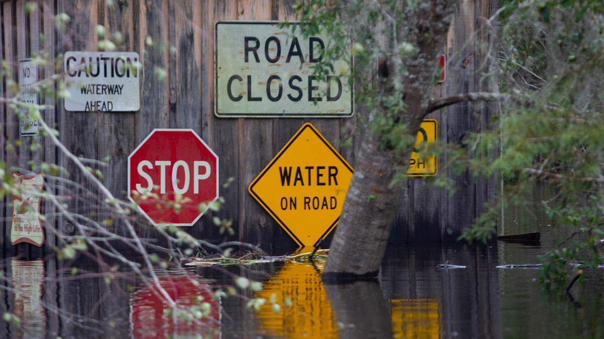 Homes and roads in Conway were already experiencing flooding Monday after Tropical Depression Florence.