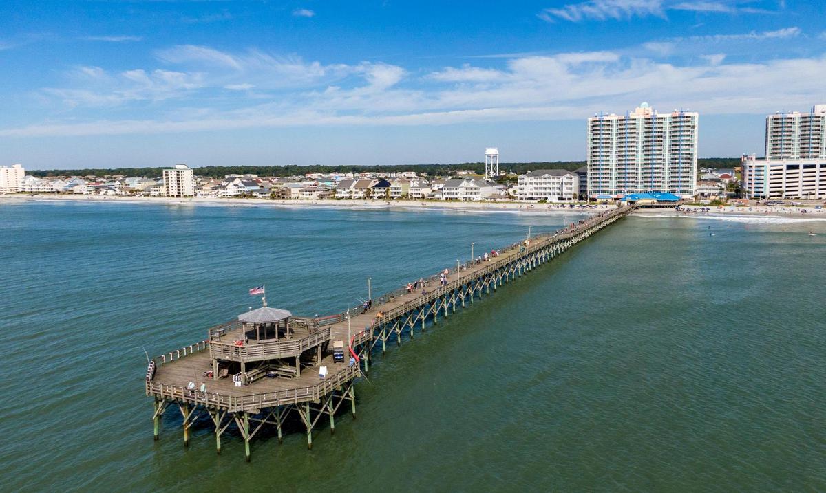 The Cherry Grove Pier in North Myrtle Beach, S.C. Aug. 11, 2021.