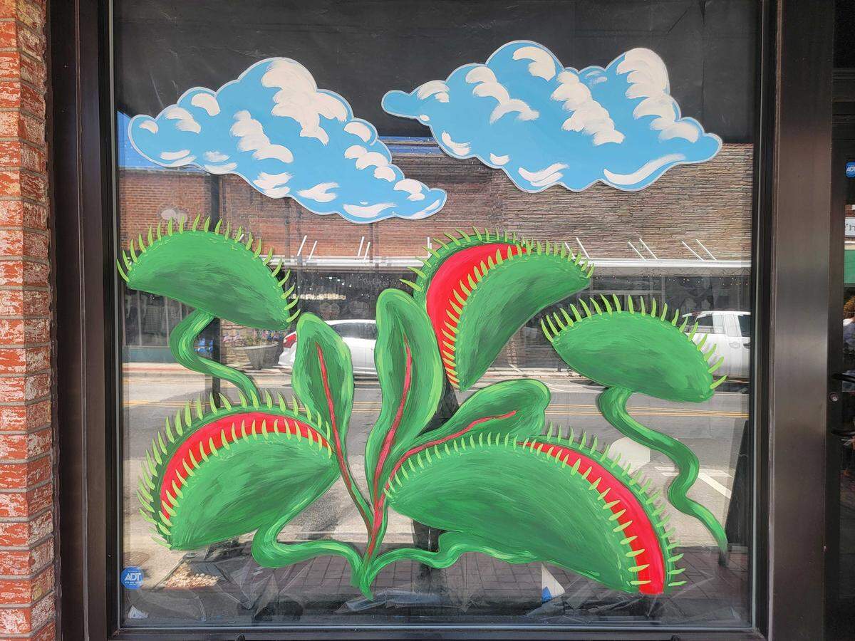 Tippitiwichit’s windows are adorned with carnivorous plants painted by local artist Stephen Rullo.