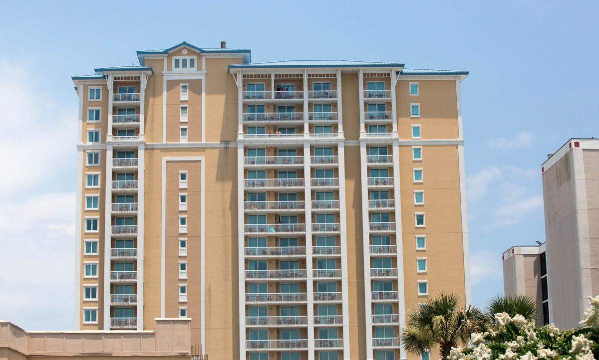 The Westgate Resort in Myrtle Beach where a body was found after someone fell from a balcony on July 3. -