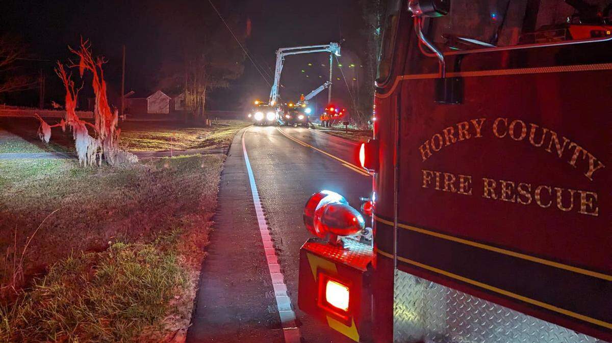 Horry County Fire Rescue responded to an early morning accident Dec. 30 in which a vehicle hit a utility pole near Conway. The driver died on the scene. Utility crews were working to repair the damaged pole.