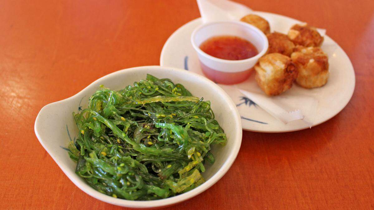 Seaweed salad and shumai are some of Jo Hibachi’s offerings.
