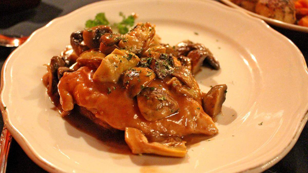 Chicken and artichokes at The Library.