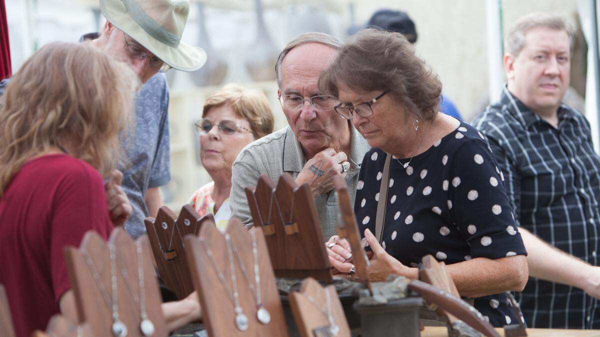 Shoppers look at handmade jewelry last year during the Atalaya Arts and Crafts Festival. The 2017 event is noon-6 p.m. Friday, Sept. 22; 10 a.m.-6 p.m. Saturday, Sept. 23; and 10 a.m.-5 p.m. Sunday, Sept. 24, at Huntington Beach State Park, on U.S. 17, between Murrells Inlet and Litchfield Beach, across from Brookgreen Gardens. Admission is $10 for a weekend pass for ages 16 and older, otherwise free. Also, park admission is free this weekend only. Details at 843-235-8755 or www.atalayafestival.com.