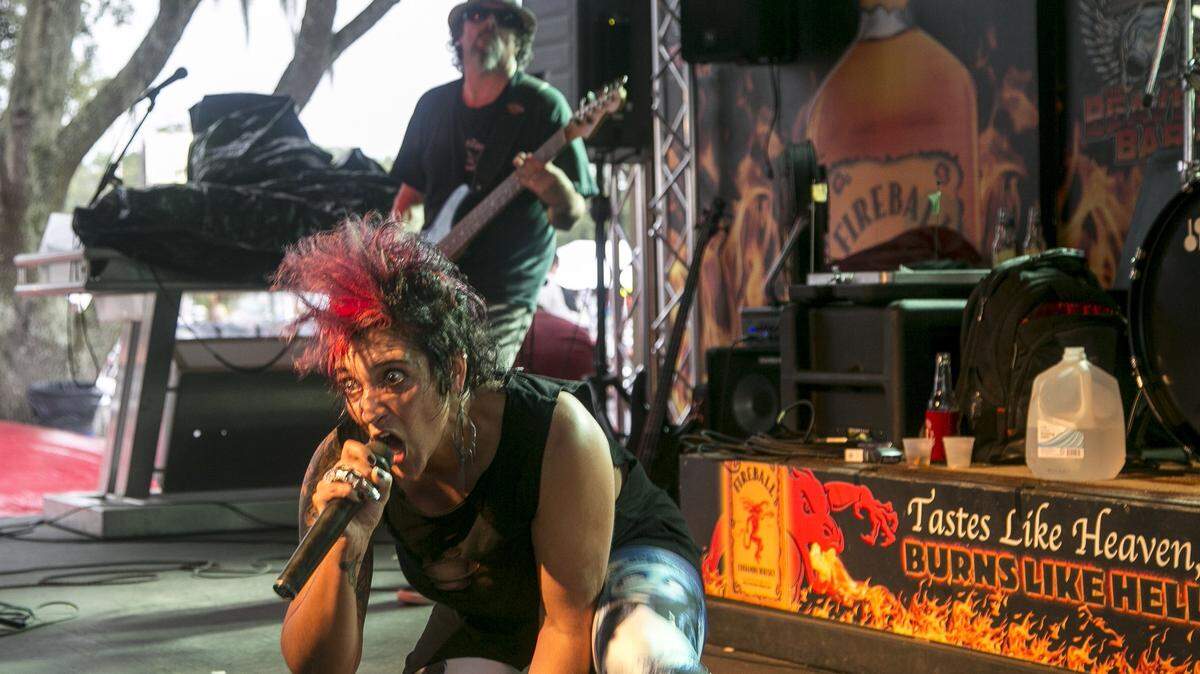 The band "Sick and Twisted" plays at the Beaver Bar during the Fall Bike rally in Murrells Inlet. 
The Fall Bike Rally is being held this week. Rainy conditions may have contributed to smaller crowds at popular Murrells Inlet hot spots on Wednesday.