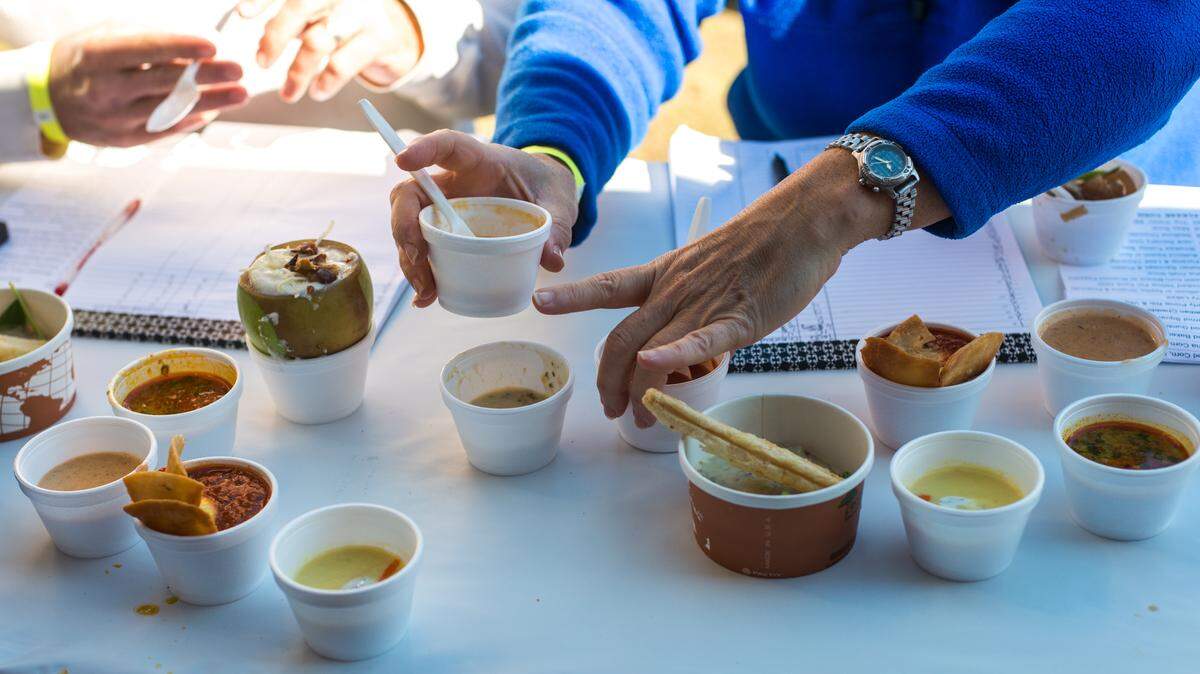 Judges sample soups at the annual Souper Supper, hosted by the Myrtle Beach Chapter of the American Culinary Federation.