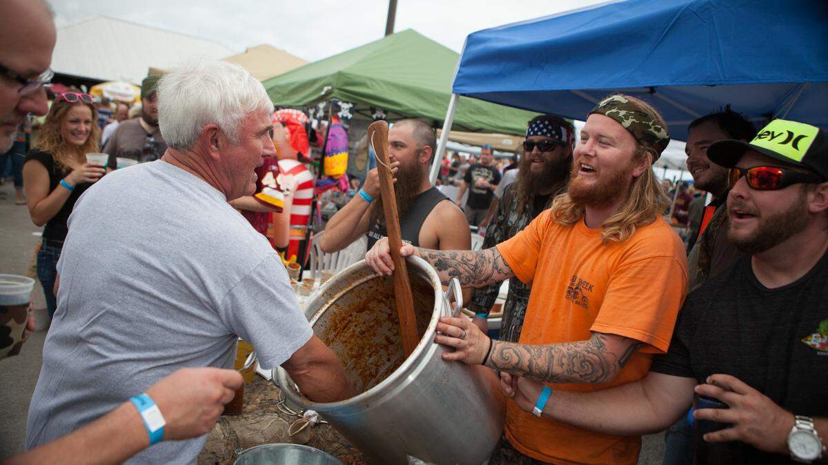 A sampler dips into an almost-empty sample pot during the “Lip-Rippin’ Chilympics Chili Cook-Off” in 2013. The 2017 celebration, again a benefit for the Surfrider Foundation Grand Strand Chapter, will be 11 a.m.-6 p.m. Oct. 8 at Hot Fish Club, King Street Grille, and Morse Park Landing, all on U.S. 17 Business, on the south end of Murrells Inlet. Free admission. Details at 843-333-2034 or surfridergrandstrand.org.